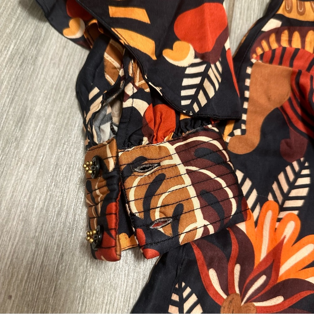 Farm Rio Red Nature Beauty Scarf Backless Midi Dress - Picture 4 of 6